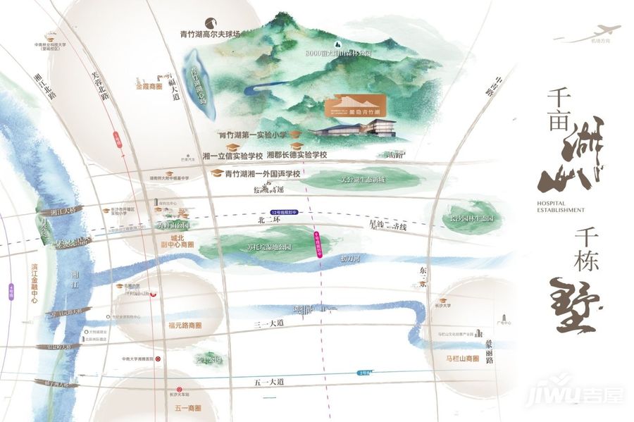 长沙麓隐青竹湖别墅区位图