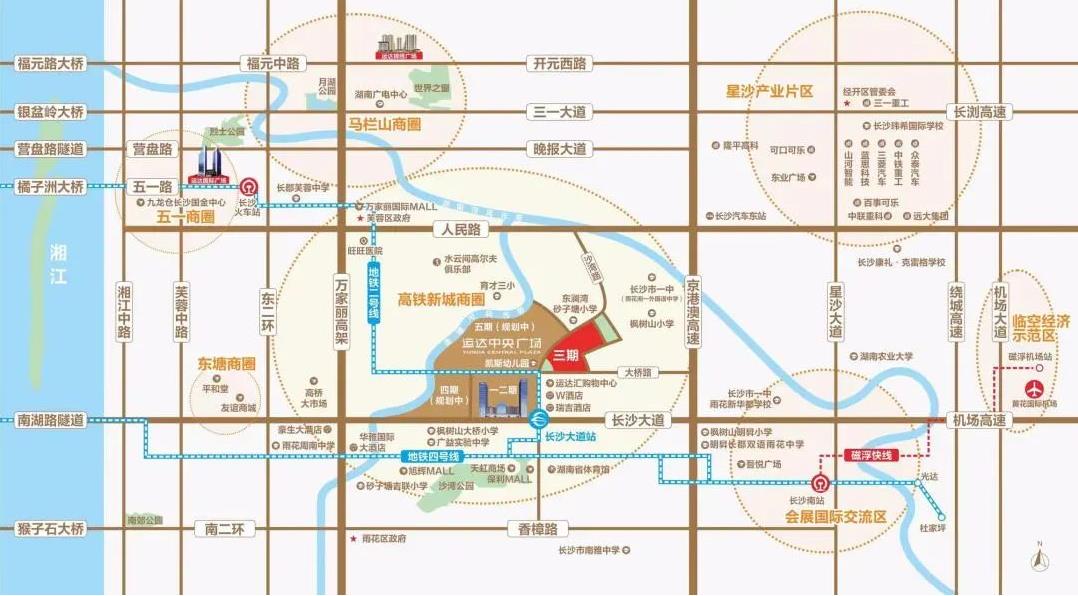 长沙运达中央广场三期区位图