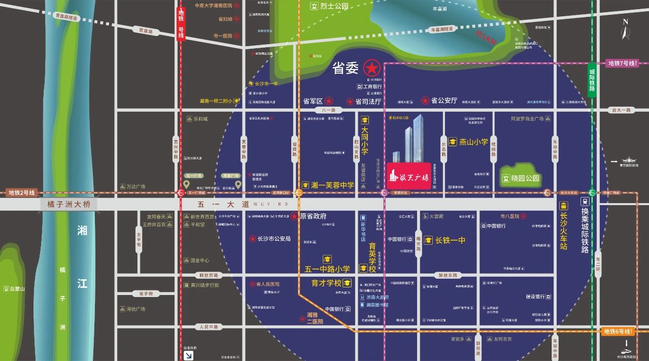 长沙敬天广场区位图